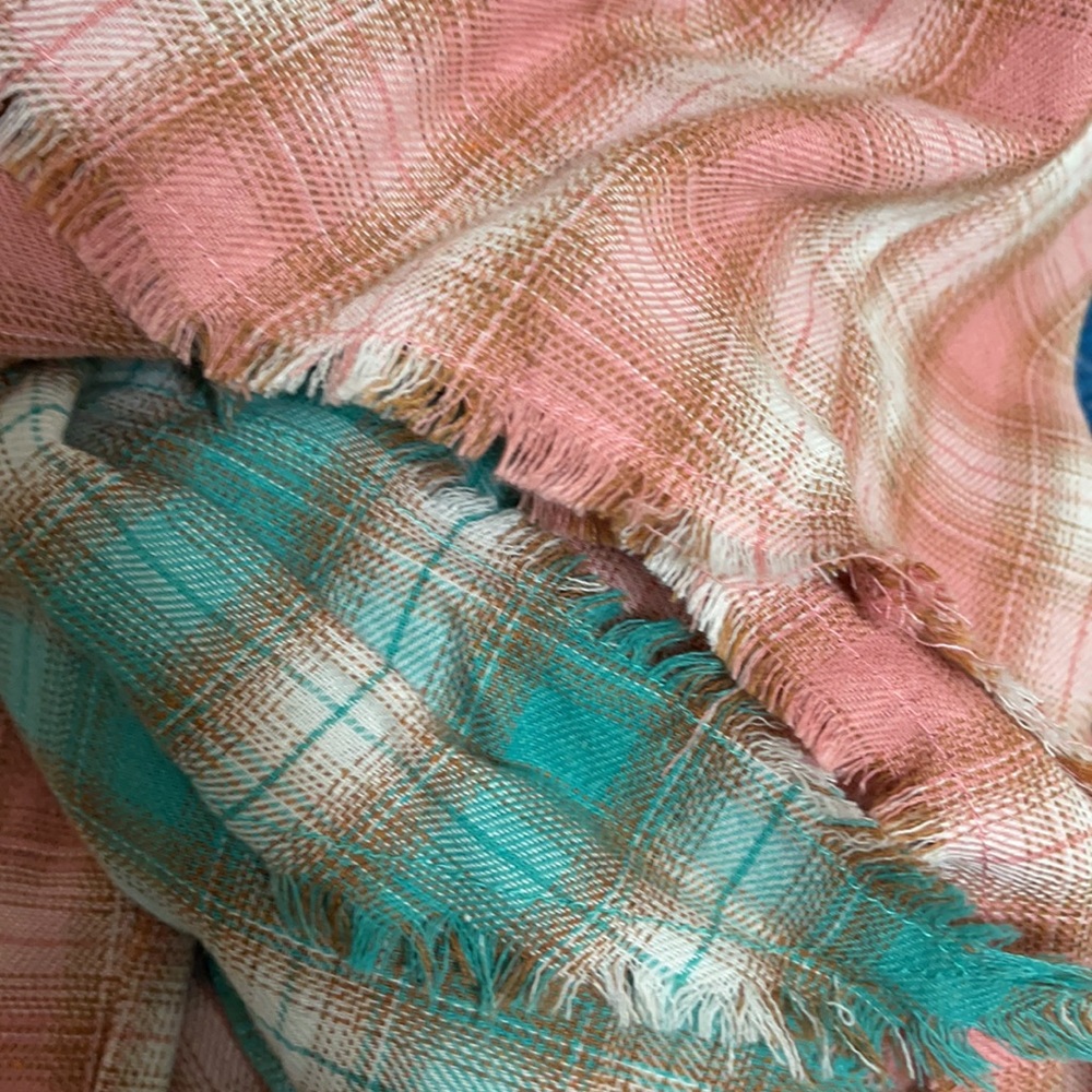 Scrap-Work Boutique Patchwork Plaid Button Shirt L - image 8